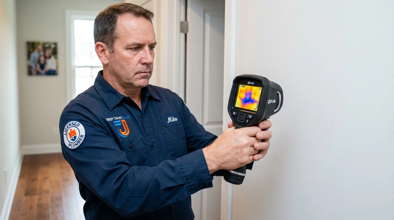 Thermal imaging leak detection by Johns Plumbing LLC in Gerald